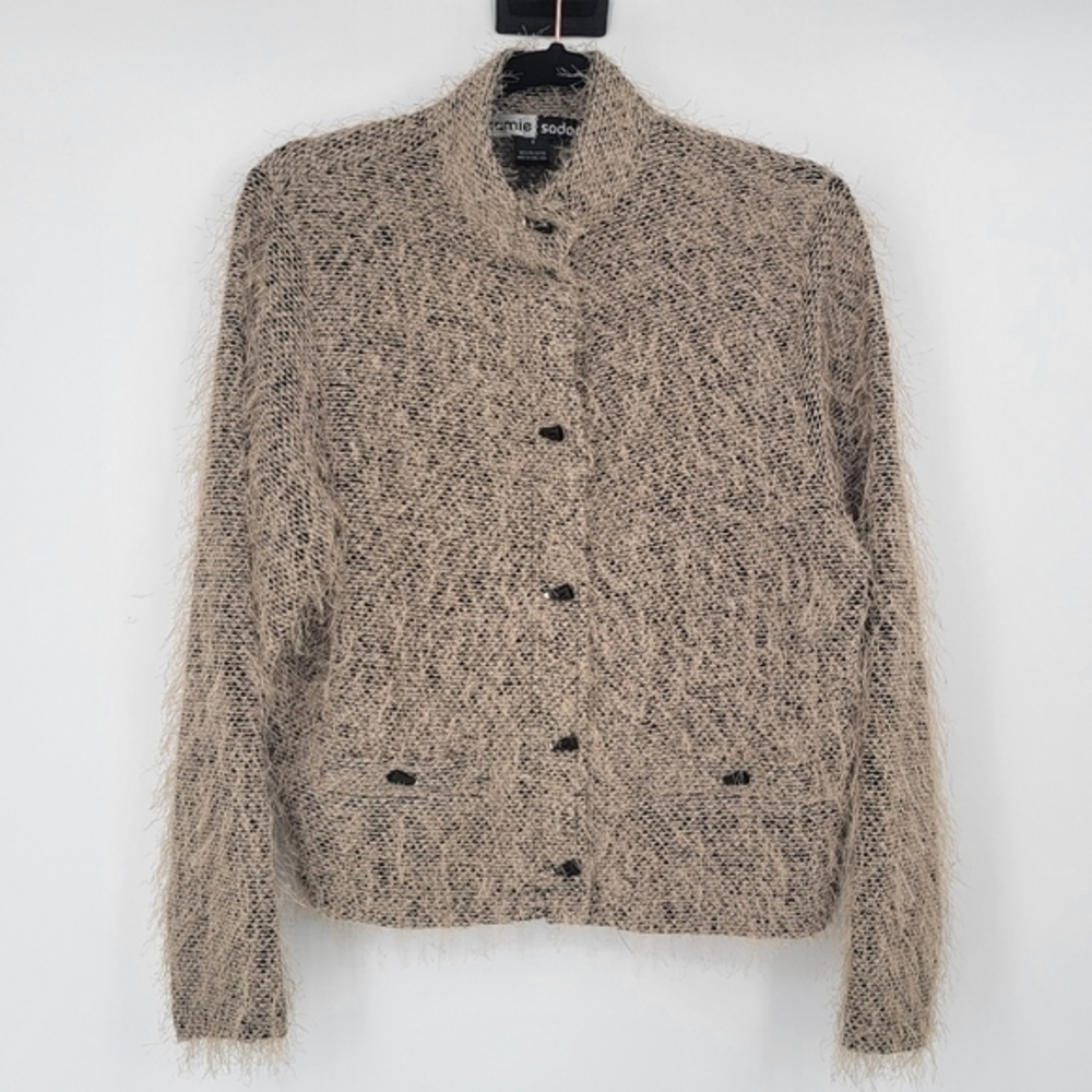 Jamie‎ Sadock Women's Small Shaggy Fuzzy Toggle Button Golf Cardigan Jacket